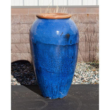 Tuscany FNT50381 Ceramic Triple Vase Complete Fountain Kit Vase Fountain Blue Thumb
